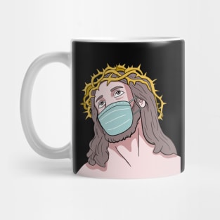 Jesus With Face Mask Mug